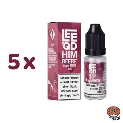 LEEQD Himbeere 12mg/ml Nikotin, Liquid 5x 10ml