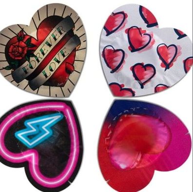 Pasante - Kondome ROT Herzform TASCHE 144 Einheiten