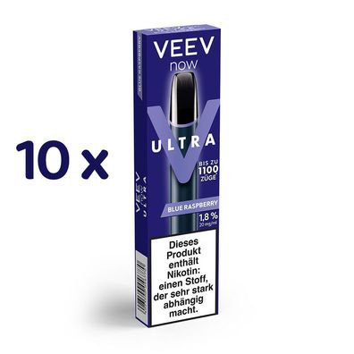 VEEV now ULTRA BLUE Raspberry 20mg/ml Nikotin 10x Einweg-E-Zigarette, Vape