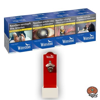 Winston Blue/Blau Zigaretten XXL 8x 27 Stück + Winston Wandflaschenöffner