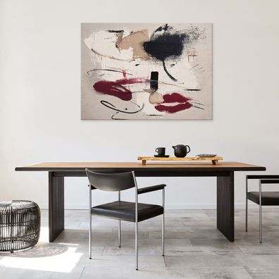 Leinwandbild Abstrakt Schwarz Rot Leinwand Bilder Wanddeko Wohnzimmer Schlafzimmer