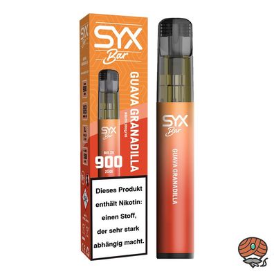 SYX BAR E-Shisha GUAVA Granadilla, 20mg/ml Nikotin, max. 900 Züge, Einweg
