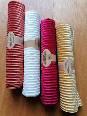 Restposten 20x Winter Deko Tischläufer Tischband aus glänzendem Cord 4 Farben