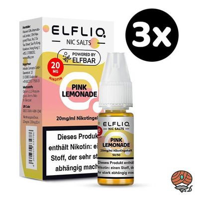 ELFLIQ by ELFBAR Pink Lemonade * 20mg/ml* Nikotinsalz, Liquid 3x 10ml