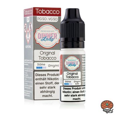 Dinner Lady Original Tobacco 12mg/ml Nikotin, 50/50 Liquid 10ml