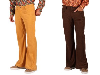 70er Jahre Party Schlaghose Vintage Cord Hose Retro Herren Karneval Fasching