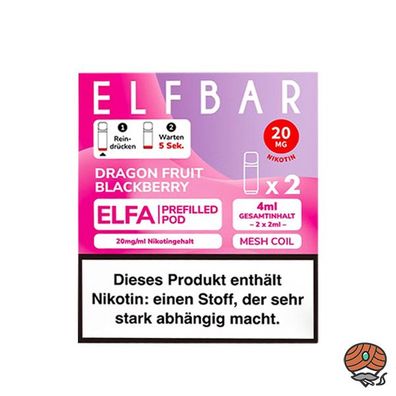 ELFBAR ELFA POD Dragon Fruit Blackberry 20mg/ml Nikotin à 2 Pods