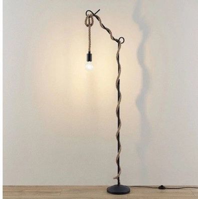 Lucande Stehlampe ´Ropina´ (Retro, Vintage, Antik) in Schwarz aus Metall