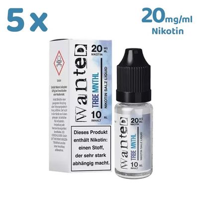 Wanted Overdosed Traube MenthoI * 20mg/ml* Nikotinsalz, Liquid 5x 10ml