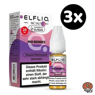 ELFLIQ by ELFBAR Mix Berries * 20mg/ml* Nikotinsalz, Liquid 3x 10ml
