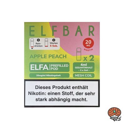 ELFBAR ELFA POD Apple Peach 20mg/ml Nikotin à 2 Pods