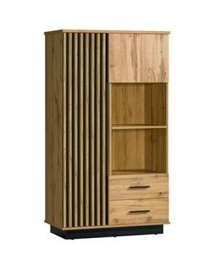 Vitrine LAMELO LA4, Standvitrine, Wohnzimmermöbel, Stauraum