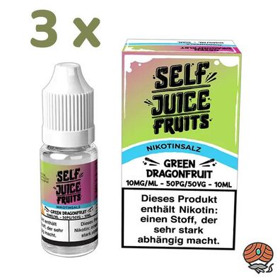 Self Juice GREEN DRAGON FRUIT 10mg/ml Nikotinsalz, 3x 10ml Liquid 50/50