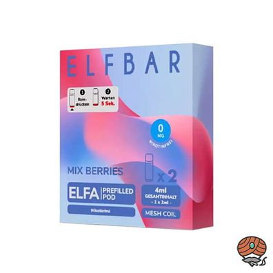 ELFBAR ELFA POD Mix Berries 0mg/ml Nikotin à 2 Pods, nikotinfrei