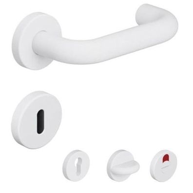 HEWI Türgriff 111 Rosette Signalweiß matt Türklinke Drückergarnitur