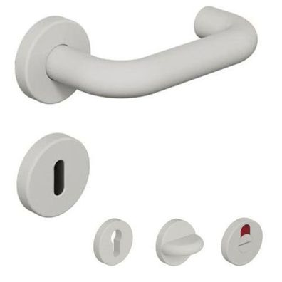 HEWI Griff 111 Rosettengarnitur lichtgrau matt Türklinke Drückergarnitur