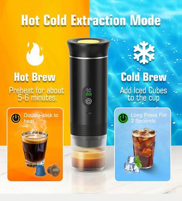 Xiaomi Tragbare Espressomaschine KF-JN-02Pro2.0 - 3-in-1 Kapselmaschine mit Akku