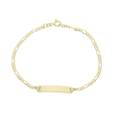 JuwelmaLux Armband für Gravur 333 Gold Figaro JL11-03-0122
