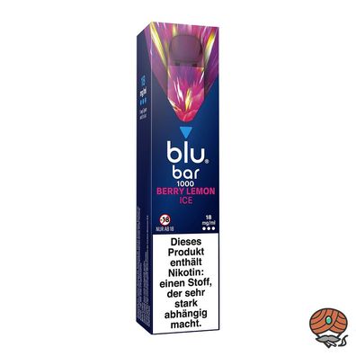 blu bar BERRY LEMON ICE E-Shisha 18mg Nikotin Einweg-E-Zigarette max. 1000 Züge