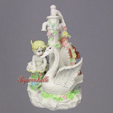 Elfe groß Figur Schwan Brunnen Garten Gartenfigur Fabelwesen Mythologie Fantasy Deko