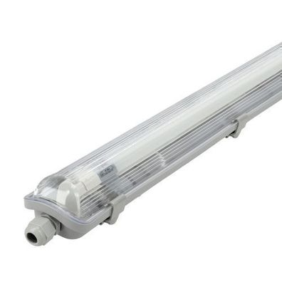 Hermetic Set Hermetische Leuchte für LED T8 Leuchtstofflampen grau 120cm IP65