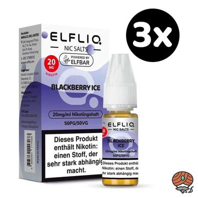 ELFLIQ by ELFBAR Blackberry Ice * 20mg/ml* Nikotinsalz, Liquid 3x 10ml