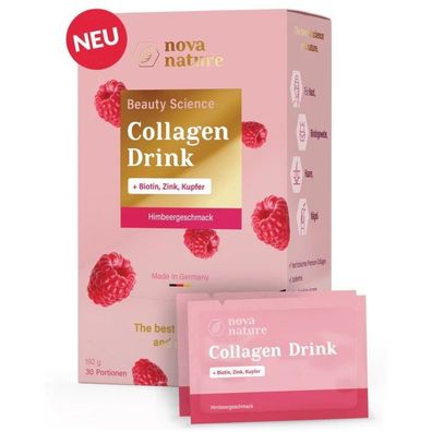 208,28 €/ kg | Nova Nature Collagen Drink Himbeere, 30 Portionen, 192g Packung