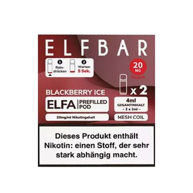ELFBAR ELFA POD Blackberry Ice 20mg/ml Nikotin à 2 Pods