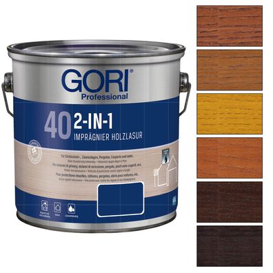 GORI 40 2in1 Holzlasur 5 LTR Imprägnierung Dünnschichtlasur Wetterschutzlasur