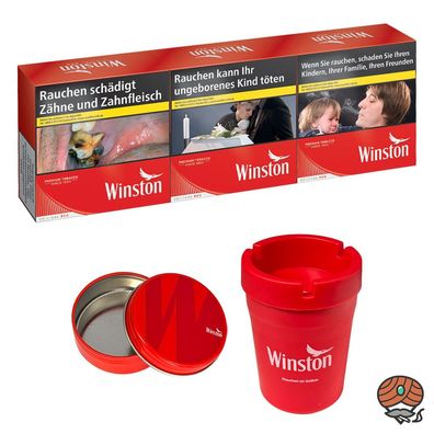 Winston Red/Rot Zigaretten 6XL 3x 60 Stück + 2 Winston Aschenbecher