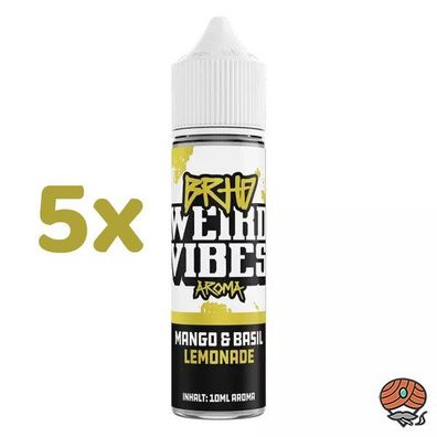 BRHD Barehead Weird Vibes Mango & Basil Lemonade, Longfill Aroma Liquid 5x 10ml