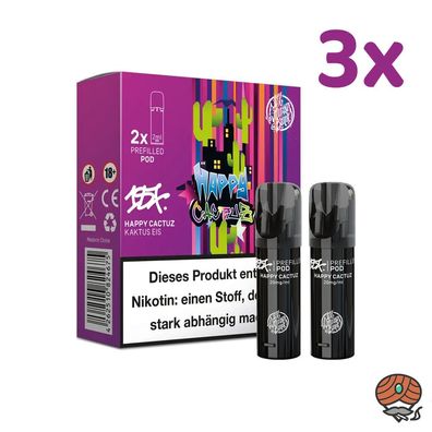 187 Strassenbande Pod HAPPY CACTUZ 20mg/ml Nikotin, 3x * 2 PODS*