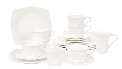 Retsch Arzberg Porzellan Frühstücks- & Kaffeeservice 20-teilig - Creme-Weiß