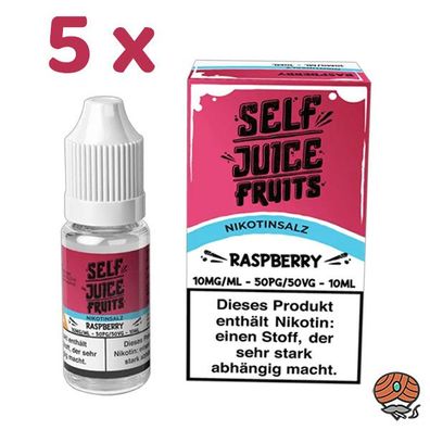 Self Juice Raspberry 10mg/ml Nikotinsalz, 5x 10ml Liquid 50/50