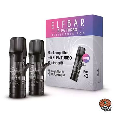 ELFBAR Elfa Turbo Refillable Pods, 2x 0,8 Ohm