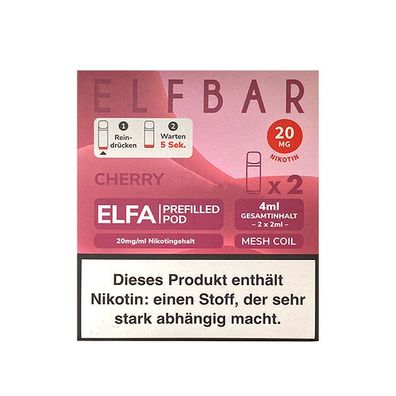 ELFBAR ELFA POD Cherry (Candy) 20mg/ml Nikotin à 2 Pods