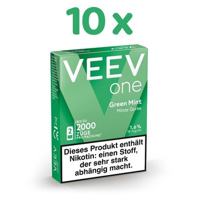 VEEV one Pod GREEN MINT 18mg/ml Nikotin 10x 2 Pods