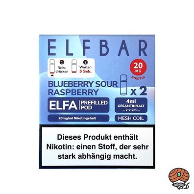 ELFBAR ELFA POD Blueberry Sour Raspberry 20mg/ml Nikotin à 2 Pods