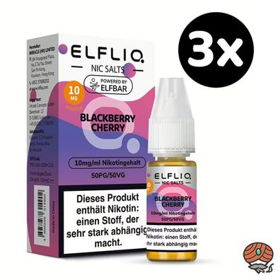 ELFLIQ by ELFBAR Blackberry Cherry * 10mg/ml* Nikotinsalz, 3x 10ml Liquid