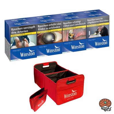 Winston Blue/Blau Zigaretten XXL 8x 27 Stück + Winston faltbare Auto-Tasche