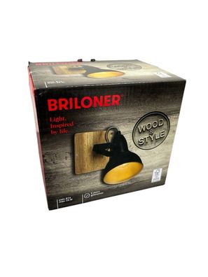 Briloner Spot, schwarz-gold, mit Holz 1xE14/25W max. exkl. Spotleuchte Wandspot
