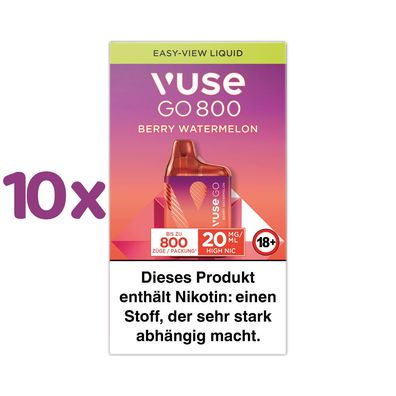 Vuse GO BOX E-Shisha BERRY Watermelon 10x 20mg Nikotin, max. 800 Züge, Einweg-E-Zig