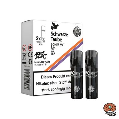 187 Strassenbande Pod Schwarze TAUBE 20mg/ml Nikotin, * 2 PODS*