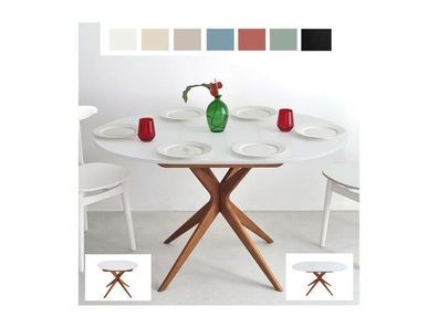 Esszimmertisch ausziehbar JUBI Ø 90 MDF Esstisch Küchentisch Esszimmer