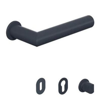 HEWI Türdrücker 162 Mini Rosettengarnitur Anthrazit Edition matt Griff