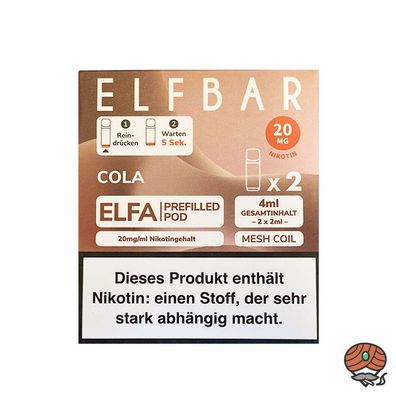 ELFBAR ELFA POD Cola 20mg/ml Nikotin à 2 Pods