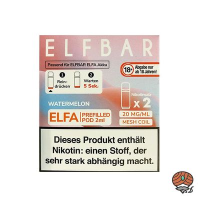 ELFBAR ELFA POD Watermelon 20mg/ml Nikotin à 2 Pods