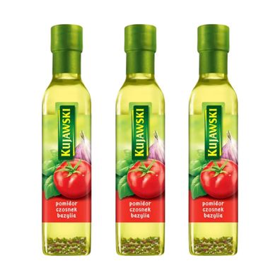 Rapsöl mit Tomaten Knoblauch & Basilikum 3x 250ml Gewürzöl Würzöl - Öl Kujawski