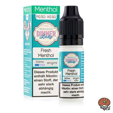 Dinner Lady Fresh MenthoI 6mg/ml Nikotin, 50/50 Liquid 10ml