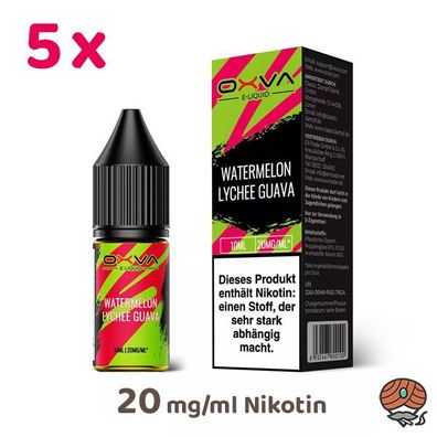OXVA Overdosed Watermelon LYCHEE GUAVA 20mg/ml Nikotin, 50/50 Liquid 5x 10ml